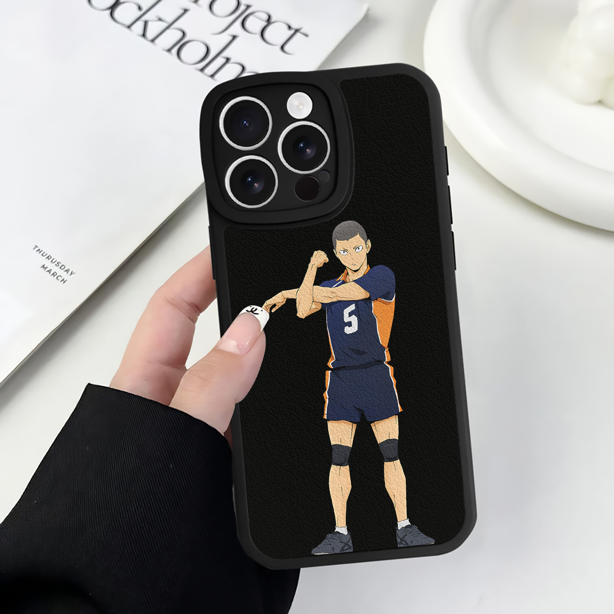 （画像用） ハイキュー!! Haikyu!! 【iPhone 16シリーズ対応】シリコンスマホケース（レザー調） 材質：シリコン